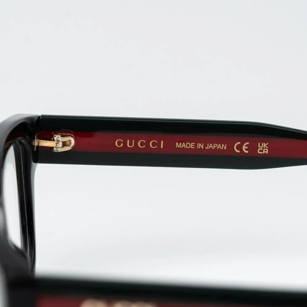 Gucci Women Eyeglasses Black Green Square GG1865O 001 NEW AUTHENTIC